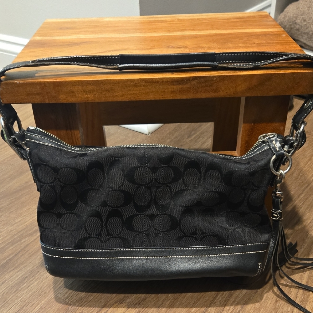 Coach Black  Signature Shoulder Bag